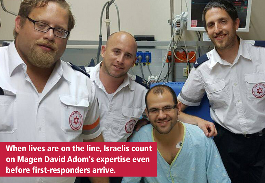 Israelis count on Magen David Adom's expertise before first-responders arrive.