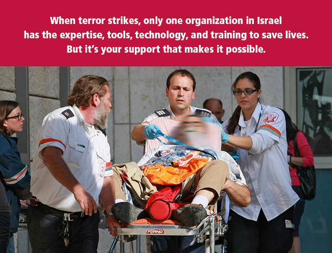 MDA rushes to save victims of shooting attack in Jerusalem.
