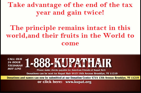 Donations and names can now be submitted on the phone, online, or at our donation center. www.kupat.org