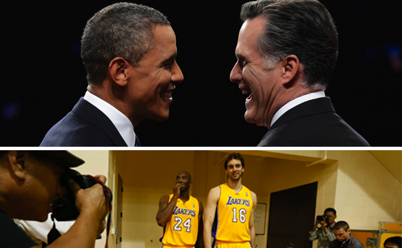 obama romney lakers