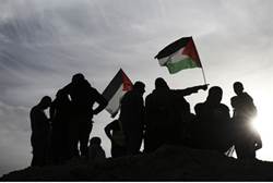 palestinian flags replace israeli flags in jaffa