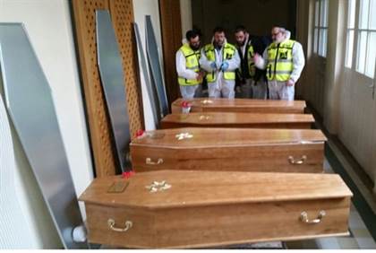 zaka team and victim caskets zaka team and victim caskets