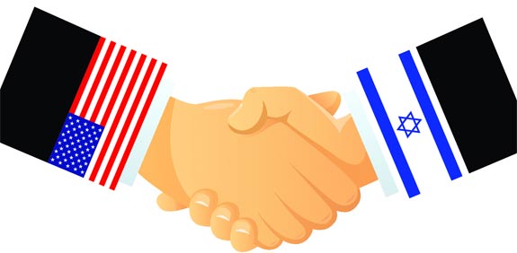 Israel and US hand shake